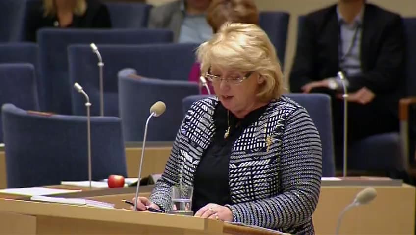 Stillbild från Interpellationsdebatt, Stärkt skydd av bland annat våra nationalälvar