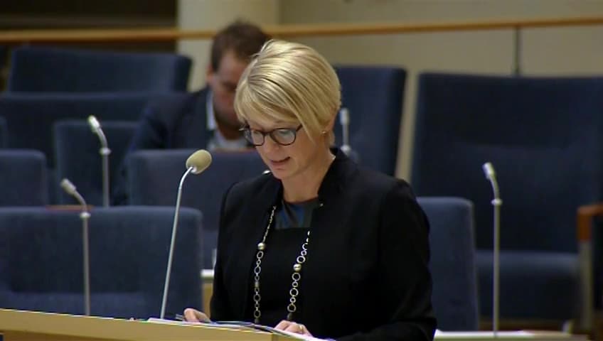 Stillbild från Interpellationsdebatt, Kvinnors arbetssituation