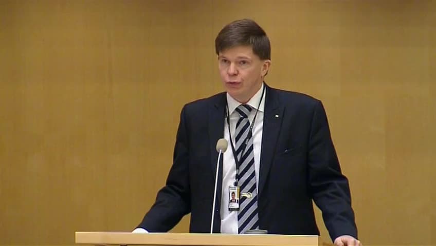 Stillbild från Debatt om förslag, Prövning av fråga om tillämpligheten av 5 kap. 12 § riksdagsordningen i visst fall