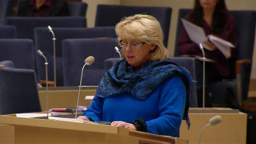 Stillbild från Interpellationsdebatt, Möjligheten att sälja utsläppsutrymme till andra EU-länder