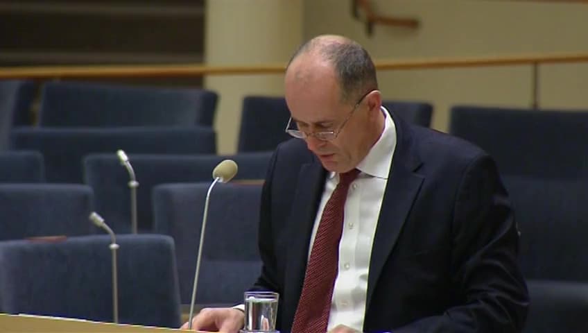 Stillbild från Interpellationsdebatt, Telia Sonera