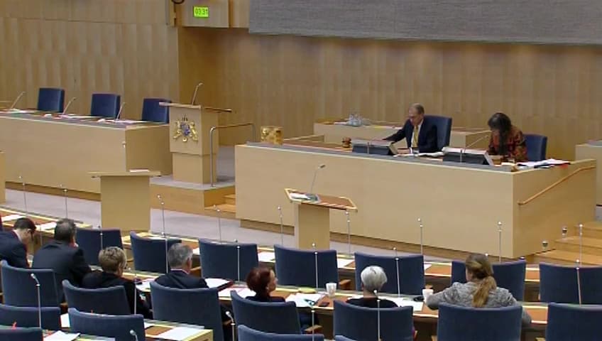 Stillbild från Debatt om förslag, Informationsutbytesavtal med Bahrain