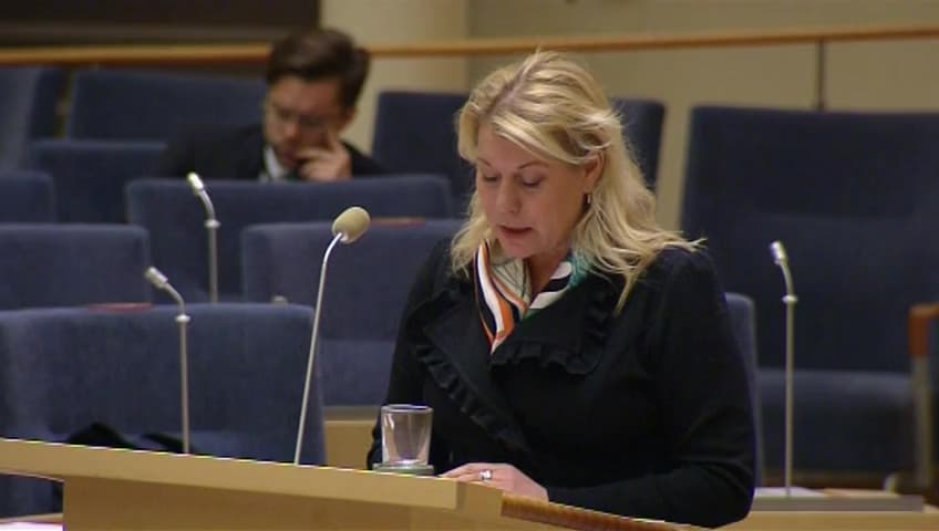 Stillbild från Interpellationsdebatt, Barkarby station och Stockholm väst