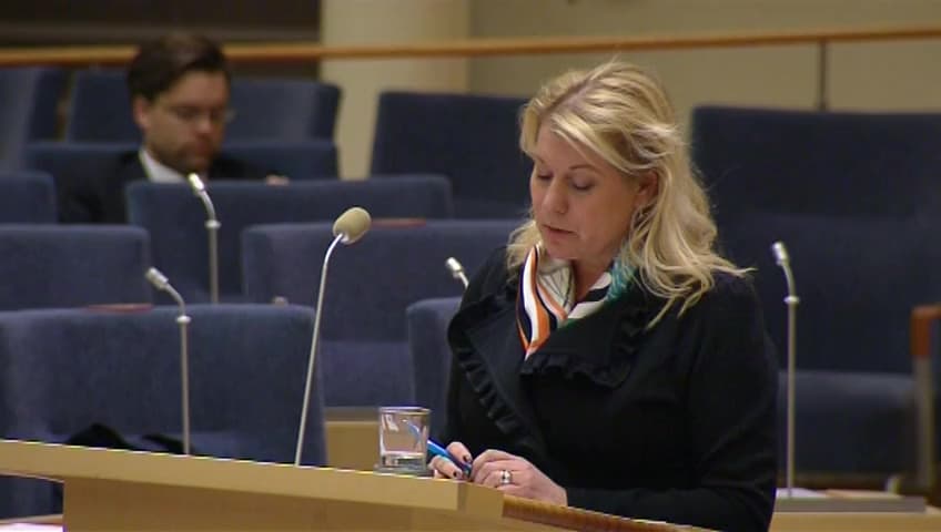 Stillbild från Interpellationsdebatt, Varsel inom järnvägssektorn