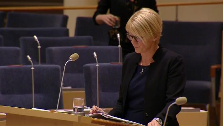 Stillbild från Interpellationsdebatt, Arbetsmiljö