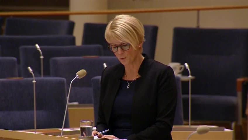 Stillbild från Interpellationsdebatt, Arbetsförmedlarnas kontakter med företag