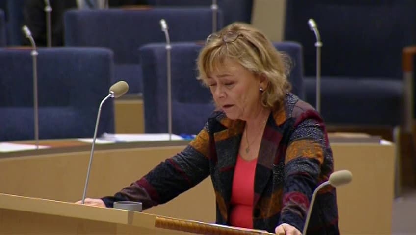 Stillbild från Interpellationsdebatt, Hyra vid tvångsförflyttning