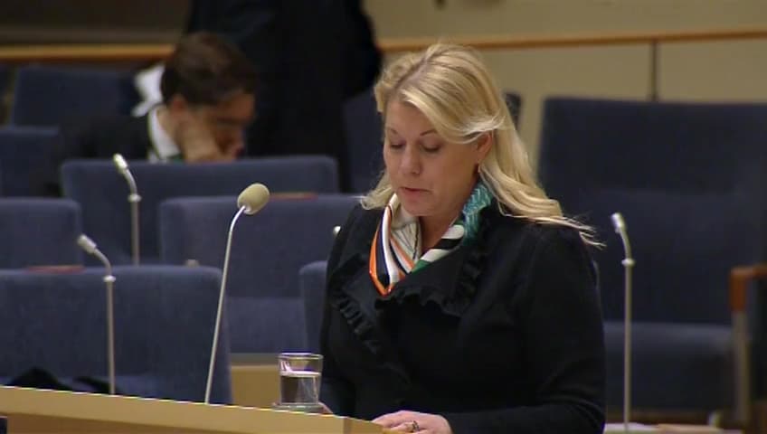 Stillbild från Interpellationsdebatt, Lös räls vid Stockholms central