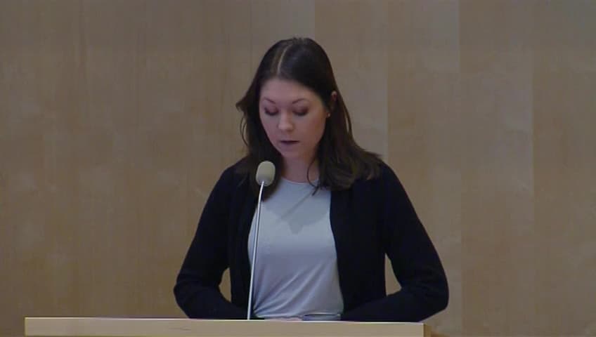 Stillbild från Debatt om förslag, Fortsatt giltighet av de tidsbegränsade lagarna om hemliga tvångsmedel