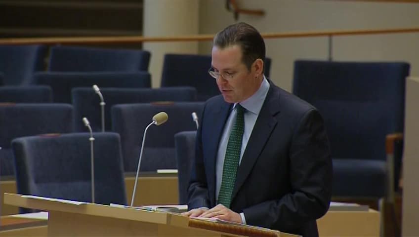 Stillbild från Interpellationsdebatt, Avdrag för privatundervisning och läxhjälp