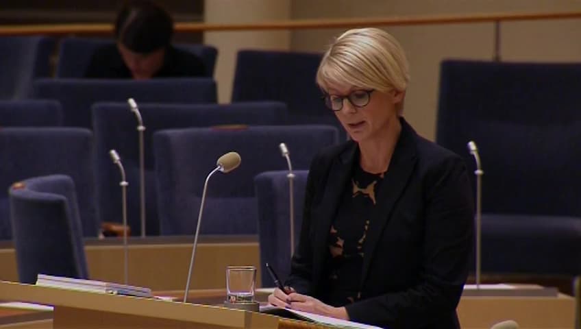 Stillbild från Interpellationsdebatt, Arbetslösheten