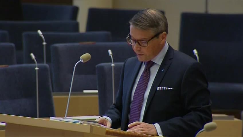 Stillbild från Interpellationsdebatt, Särlevnadsutredningens förslag om växelvisbidrag