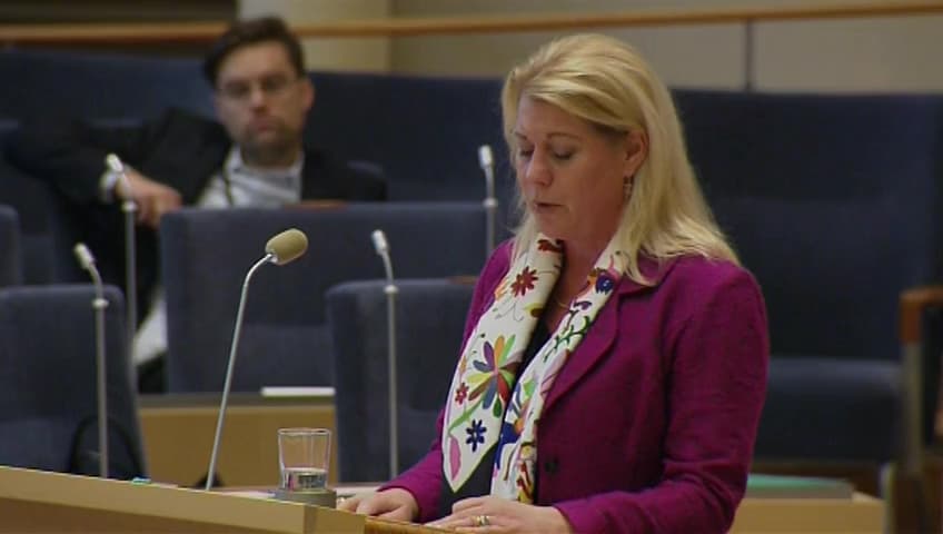 Stillbild från Interpellationsdebatt, Nykterhetskontroll vid färjeterminaler