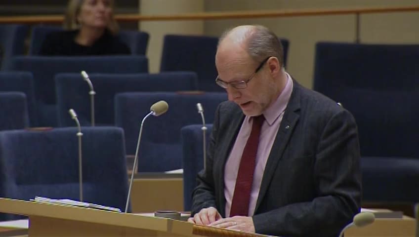 Stillbild från Interpellationsdebatt, Arbetsmiljön