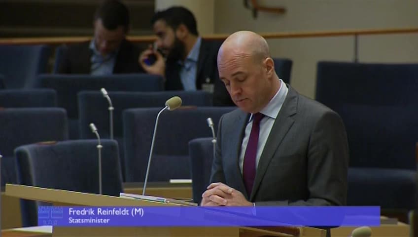 Stillbild från Interpellationsdebatt, Statsministerns deltagande i riksdagens frågeinstitut