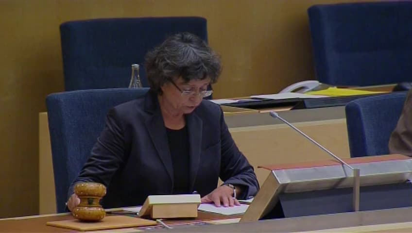 Stillbild från Debatt om förslag, Anmälan enligt tjänstedirektivet av förslag till vissa kommunala föreskrifter