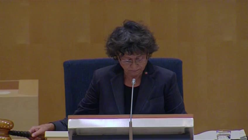 Stillbild från Debatt om förslag, Beskattning av etanolbränsle