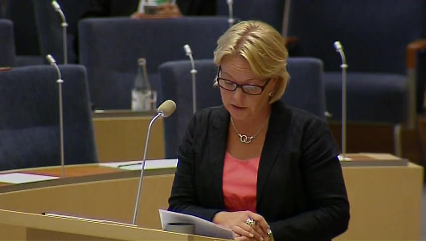 Stillbild från Interpellationsdebatt, Arbetsmarknadspolitikens roll i samhället