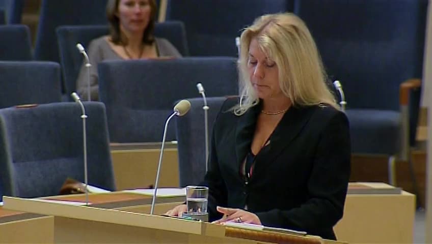 Stillbild från Interpellationsdebatt, Gemensam järnvägsplanering inför Fehmarn Bält-förbindelsen