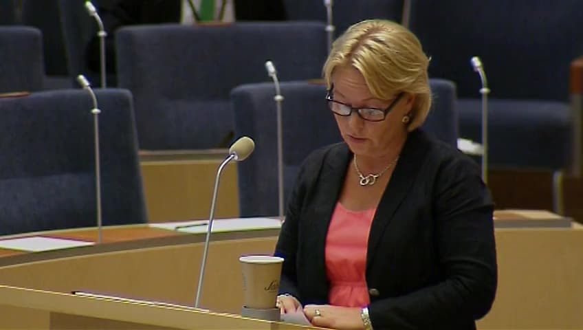 Stillbild från Interpellationsdebatt, Lönestöd som slår ut ordinarie jobb, lönebidrag och företag