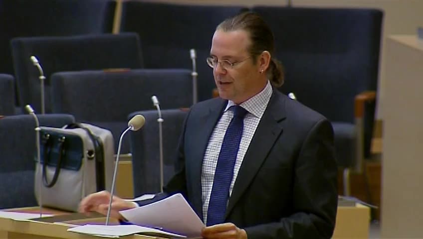 Stillbild från Interpellationsdebatt, Åtgärder mot missbruk av F-skattsedeln