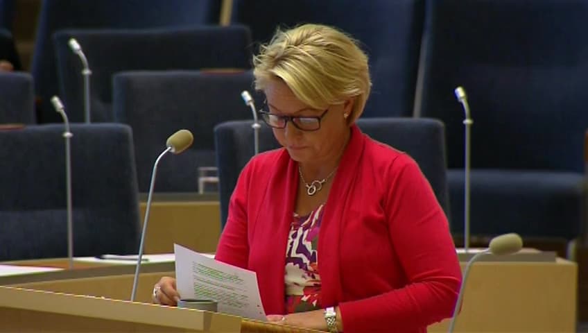 Stillbild från Interpellationsdebatt, Åtgärder mot den skyhöga ungdomsarbetslösheten