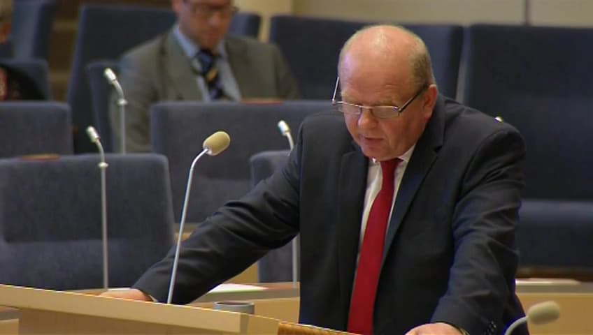 Stillbild från Interpellationsdebatt, Utsättning av lax i älvarna runt Östersjön