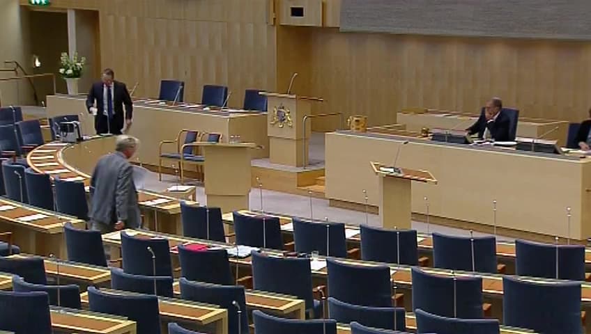 Stillbild från Interpellationsdebatt, Regeringssamverkan med Sverigedemokraterna