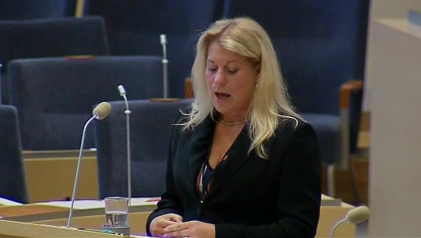 Stillbild från Interpellationsdebatt, Höghastighetsbanor med europeisk standard
