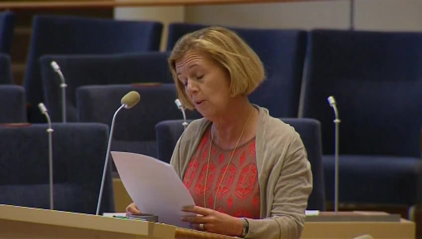 Stillbild från Interpellationsdebatt, Kvotering som medel för att uppnå jämn könsfördelning i bolagsstyrelser