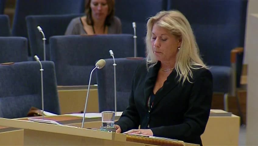 Stillbild från Interpellationsdebatt, Kostnadsansvaret för förseningar i tågtrafiken