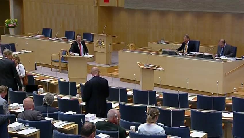 Stillbild från Debatt om förslag, Redovisning av skatteutgifter 2013