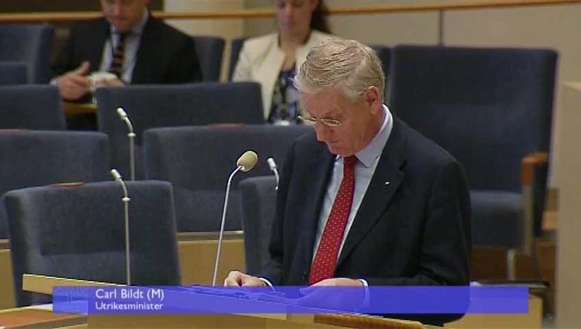 Stillbild från Interpellationsdebatt, Inbördeskriget i Syrien