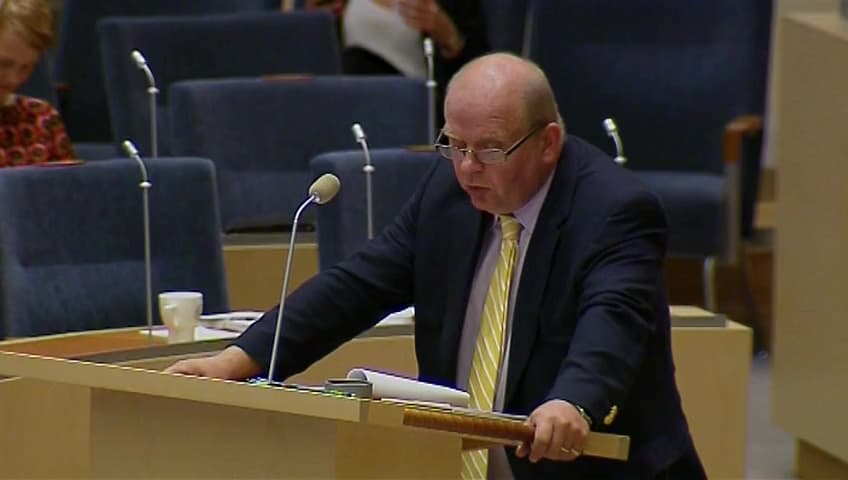 Stillbild från Interpellationsdebatt, Konsumenternas rätt till en tydlig ursprungsmärkning på färdigmatförpackningar