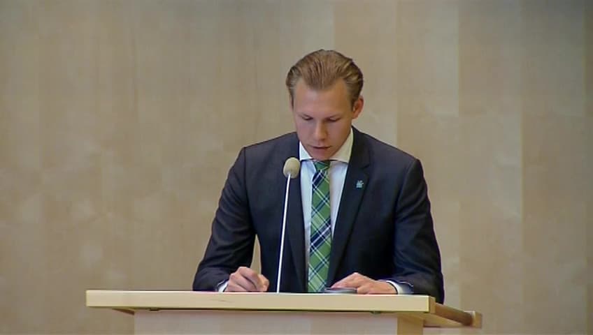 Stillbild från Debatt om förslag, Riksrevisionens rapport om statens tillsyn av information på tjänstepensionsmarknaden