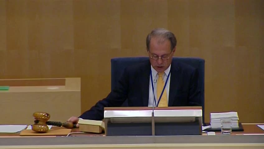 Stillbild från Debatt om förslag, Nya regler för finansiella konglomerat och grupper
