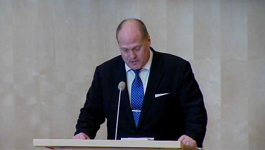 Stillbild från Debatt om förslag, Medgivande för Riksbanken att delta i Internationella valutafondens (IMF) finansieringslösning till förmån för låginkomstländer