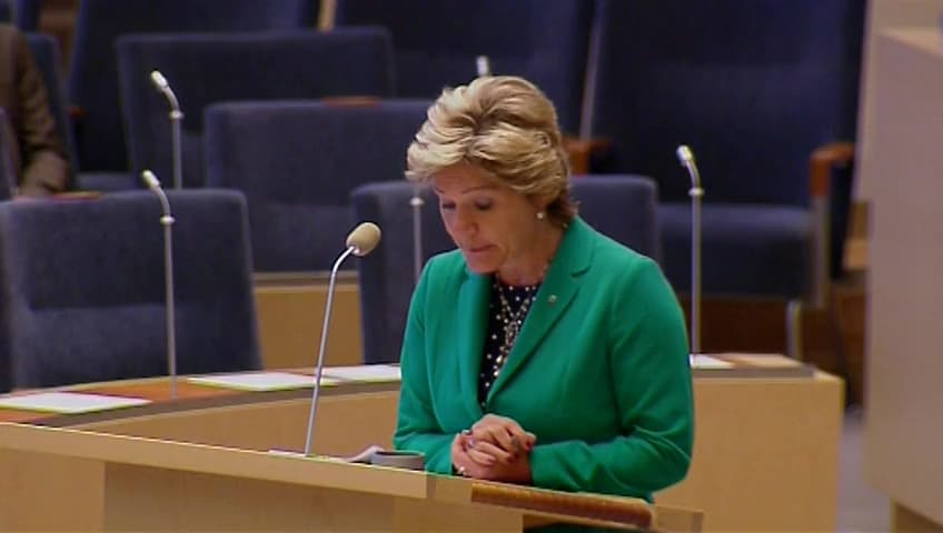 Stillbild från Interpellationsdebatt, Långsiktig finansiering av kvinno- och tjejjourer