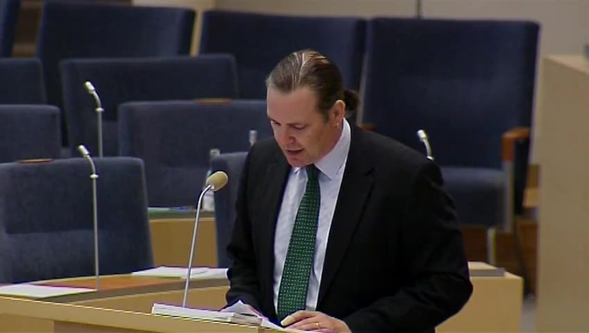 Stillbild från Interpellationsdebatt, Ekonomiska frizoner och avgiftsnedsättning