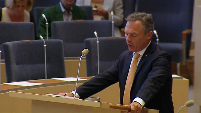 Stillbild från Interpellationsdebatt, Minskade anslag till Uppsala universitet
