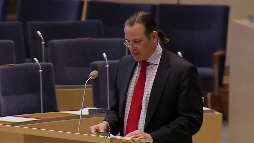 Stillbild från Interpellationsdebatt, Ekonomisk politik för förhärdade 