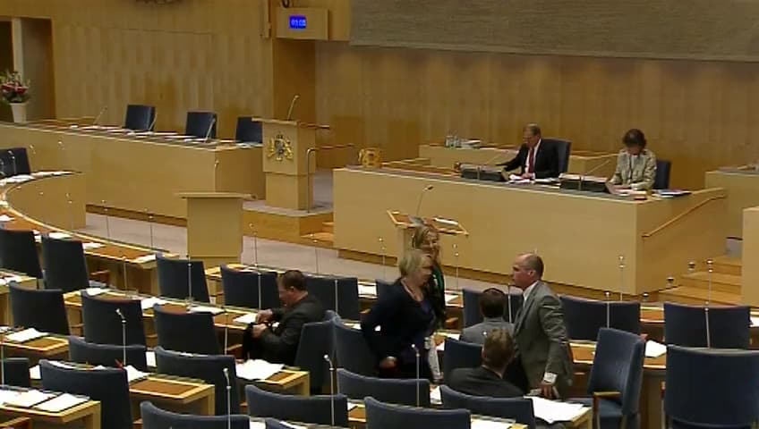 Stillbild från Debatt om förslag, Begreppet beskattningsbar person – en teknisk anpassning av mervärdesskattelagen