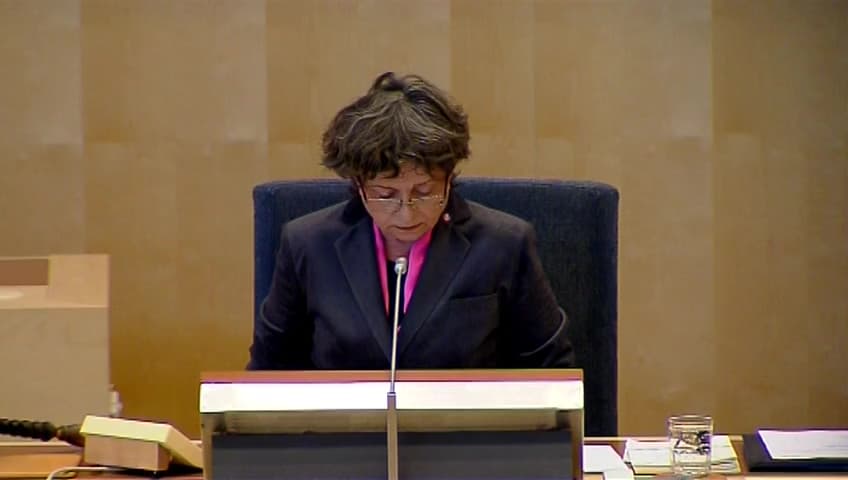 Stillbild från Debatt om förslag, Övergångsbestämmelser med anledning av inrättandet av Inspektionen för vård och omsorg