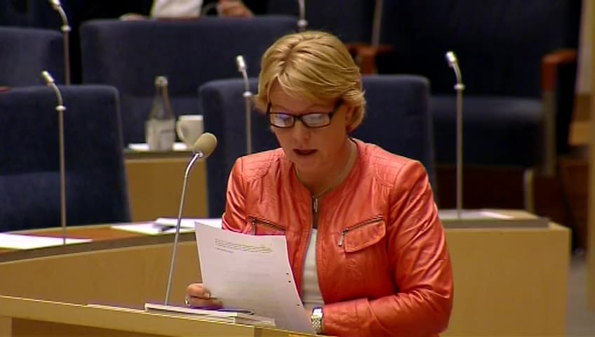 Stillbild från Interpellationsdebatt, Överutnyttjande av lönebidragsanställningar