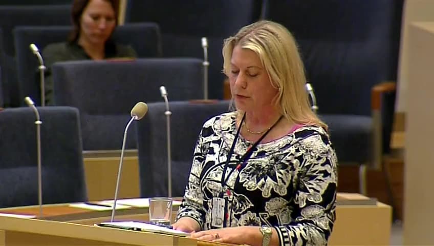 Stillbild från Interpellationsdebatt, Södertörnsledens genomförande