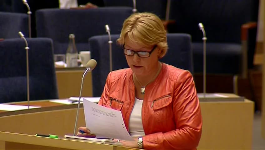 Stillbild från Interpellationsdebatt, Den höga arbetslösheten i Vilhelmina 