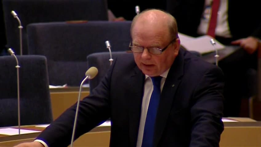 Stillbild från Interpellationsdebatt, Hästköttsskandalen