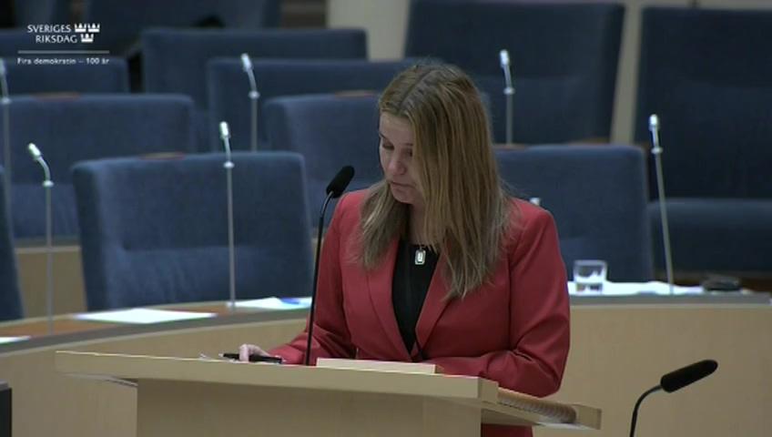 Stillbild från Interpellationsdebatt, Sveriges hästnäring