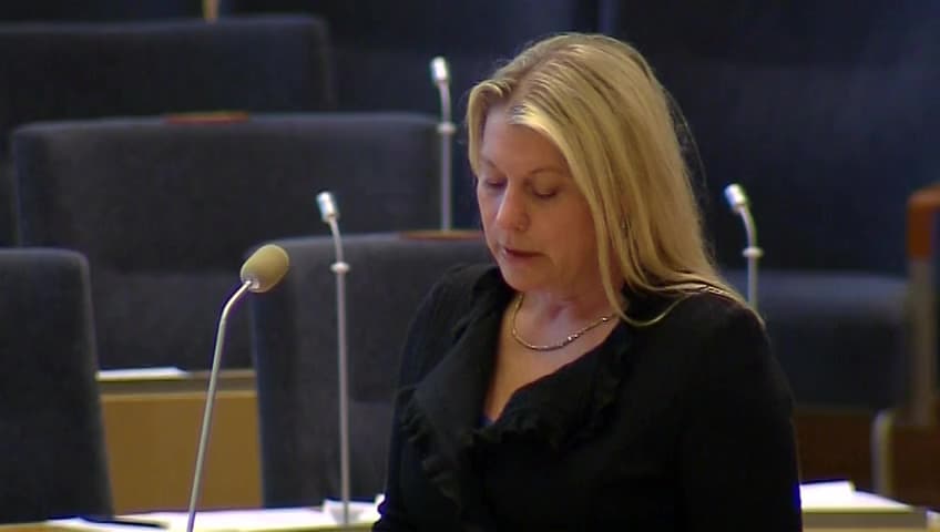 Stillbild från Interpellationsdebatt, Varsel inom järnvägssektorn