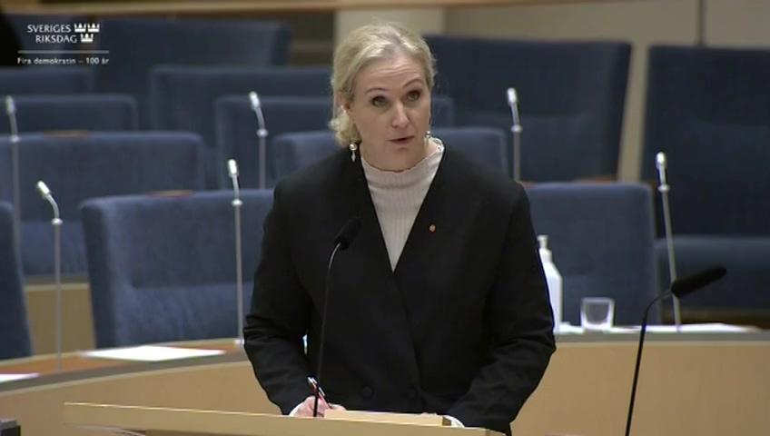 Stillbild från Interpellationsdebatt, Kulturens frihet och principen om armlängds avstånd